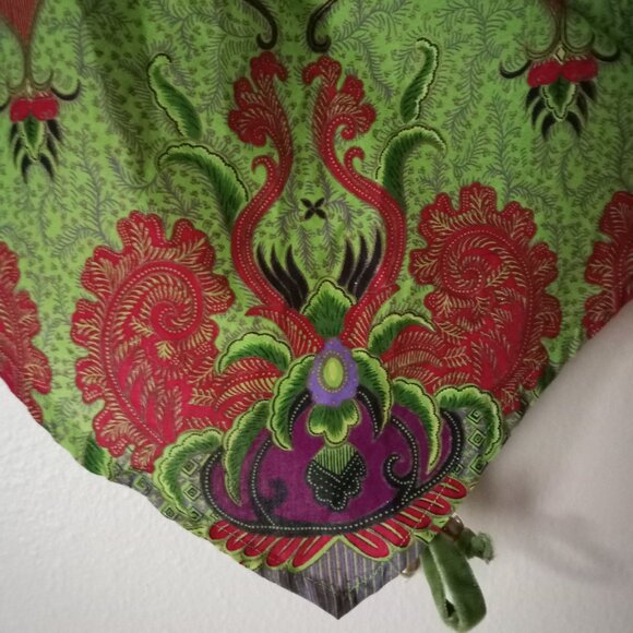 GUESS Green-and-Red Paisley Handkerchief Tank Women's S - Picture 3 of 10